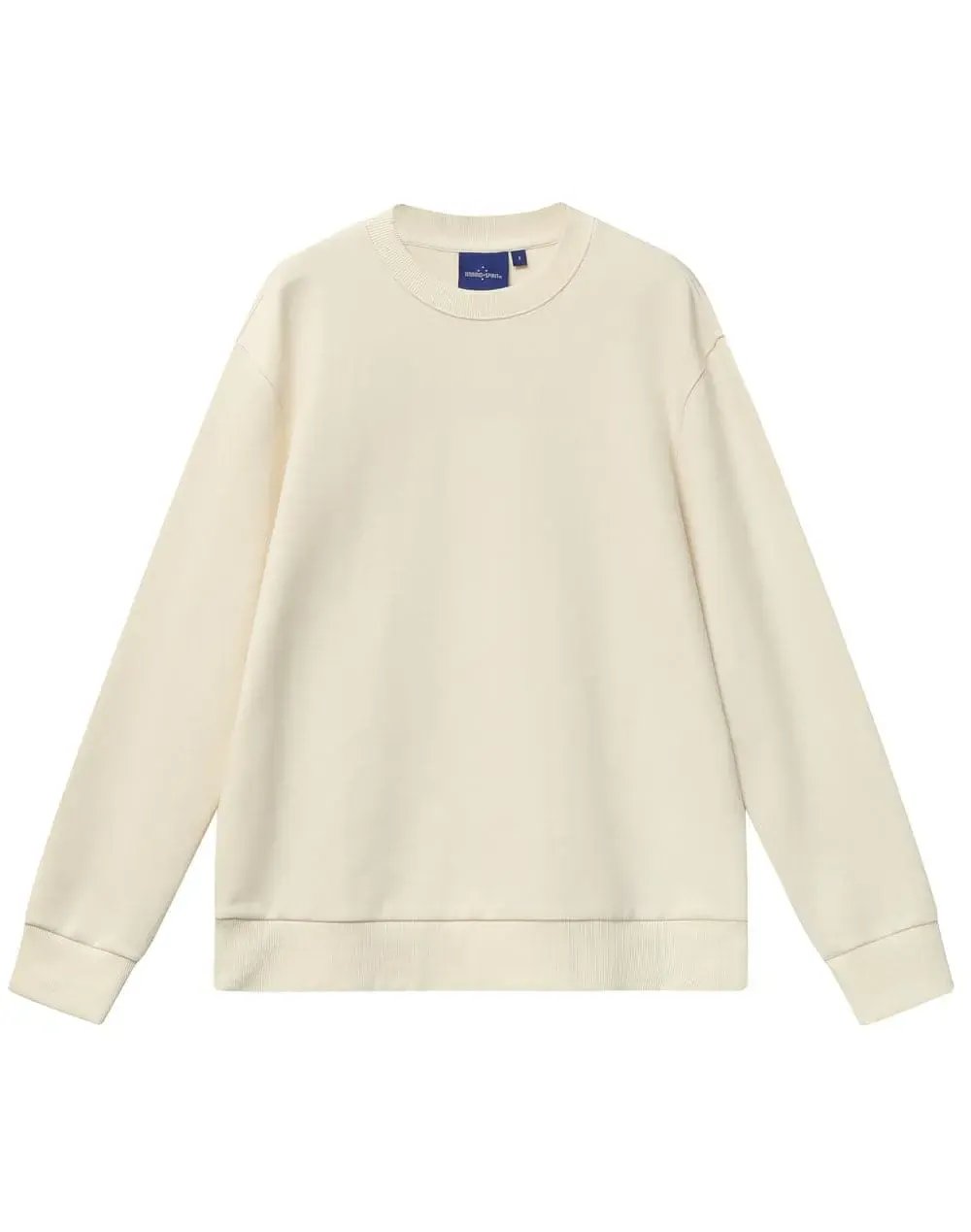 Unisex Air-layered CVC Crew Nech Sweater FL05 in Natural, alternate view
